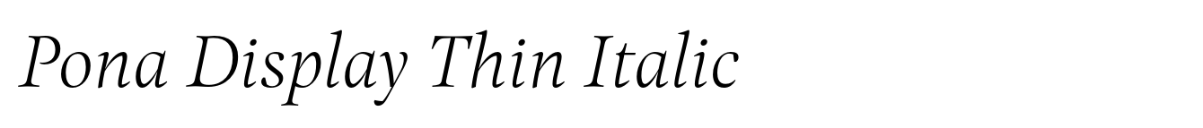 Pona Display Thin Italic